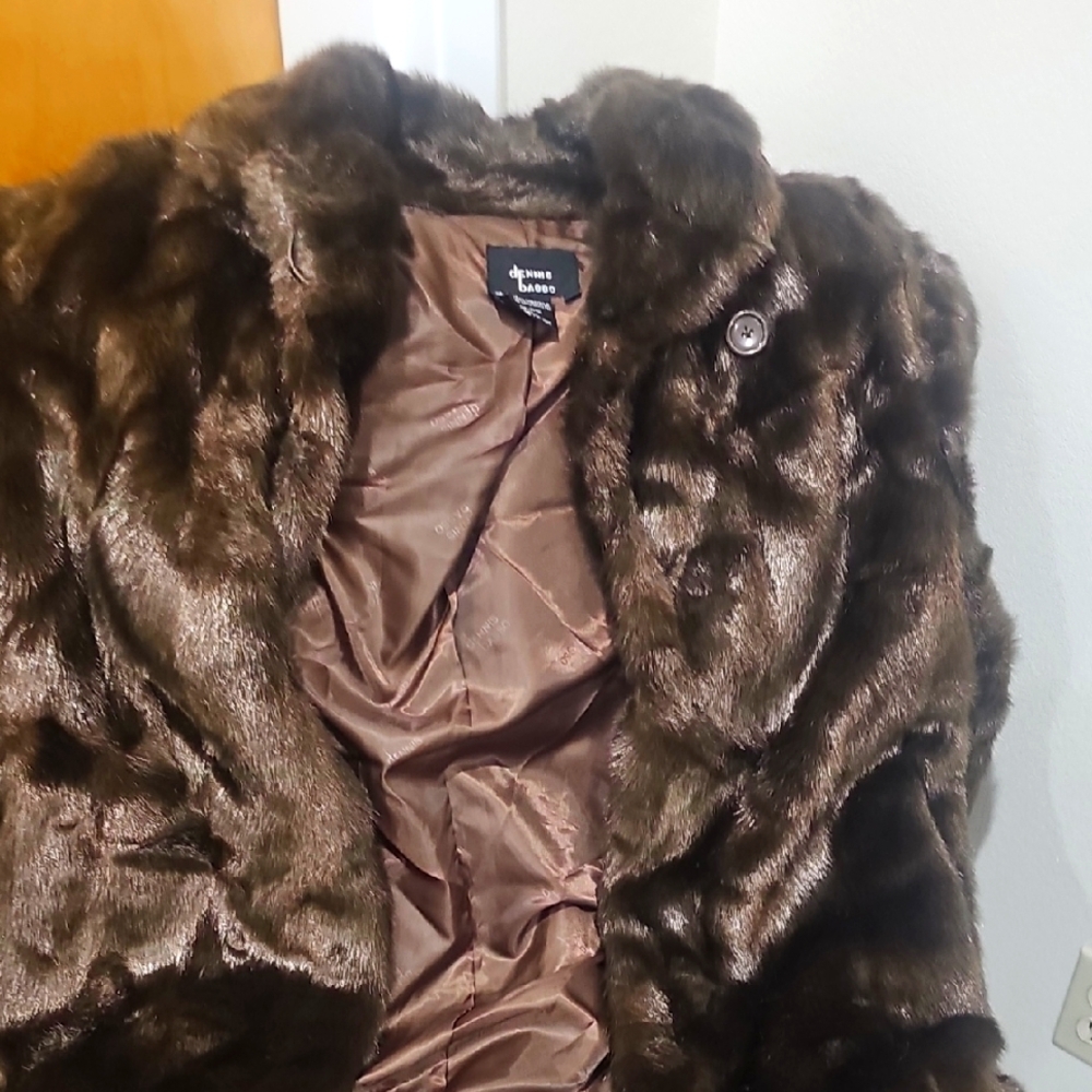 Luxurious Brown Faux Fur Coat